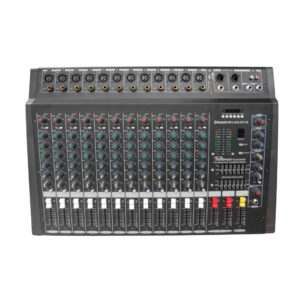 PZ-SG120USB CONSOLA DE AUDIO 12 CANALES AMPLIFICADA USB, MP3, DOBLE VENTILADOR, BT, CONTROL REMOTO