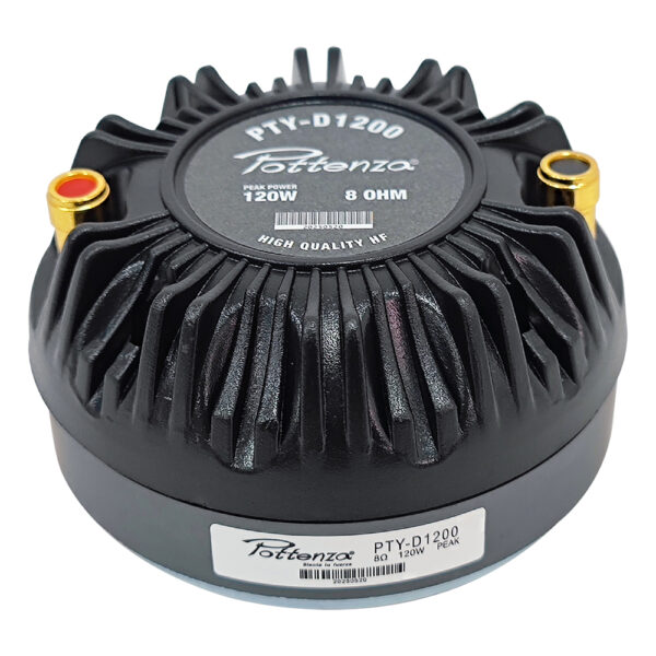PTY-D1200 DRIVER (DIAM. DE GARGANTA 1" DIAM. DE BOBINA 1.3") FERRITA 8 OHM 120W C/ ROSCA «POTTENZA»