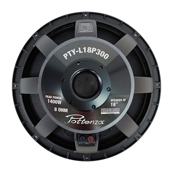 PTY-L18P300 PARLANTE 18" (DIAM. DE BOBINA 4") FERRITA 8 OHM 1400W «POTTENZA»